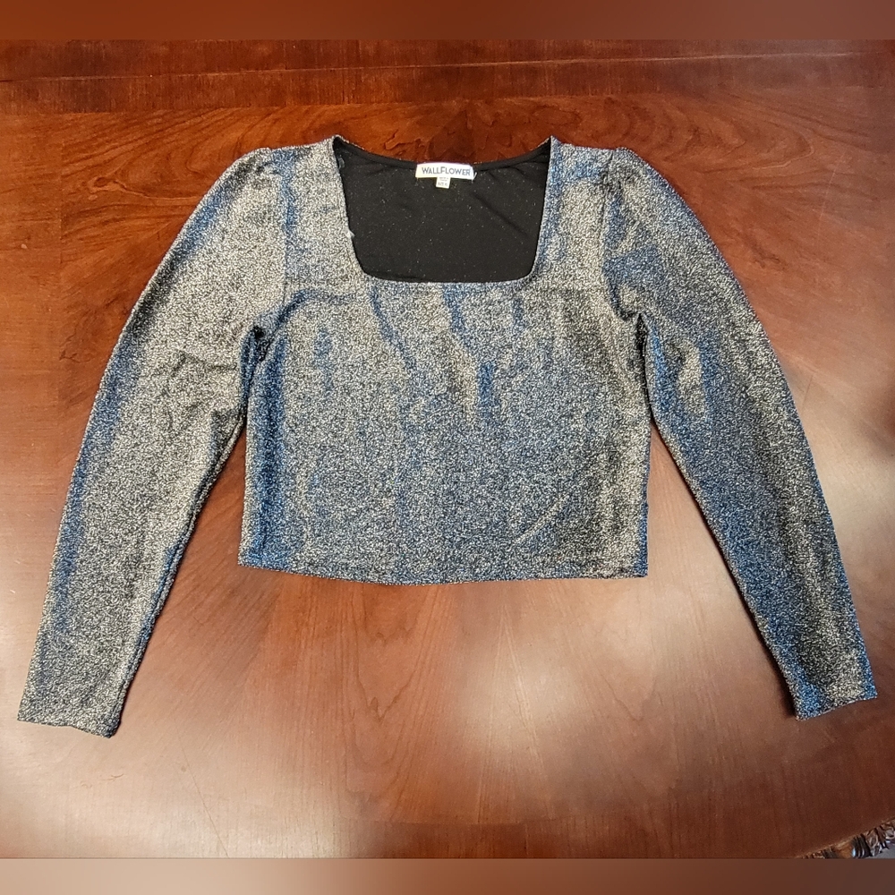 Wallflower Silver Sparkle Crop Top XL